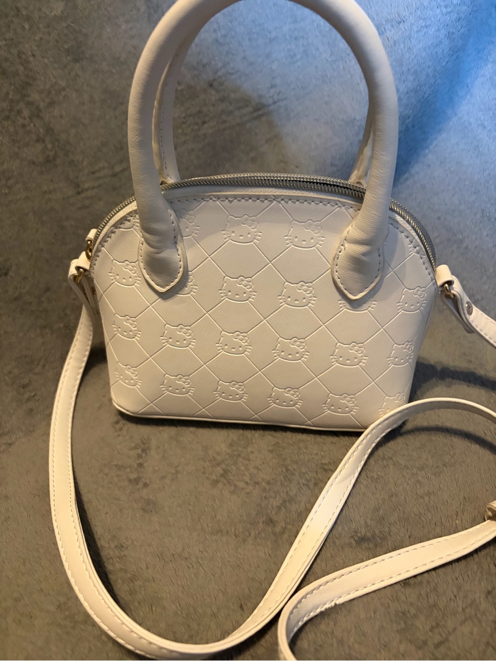 White Structured Dome Satchel Handbag - Hello Kitty Inspired